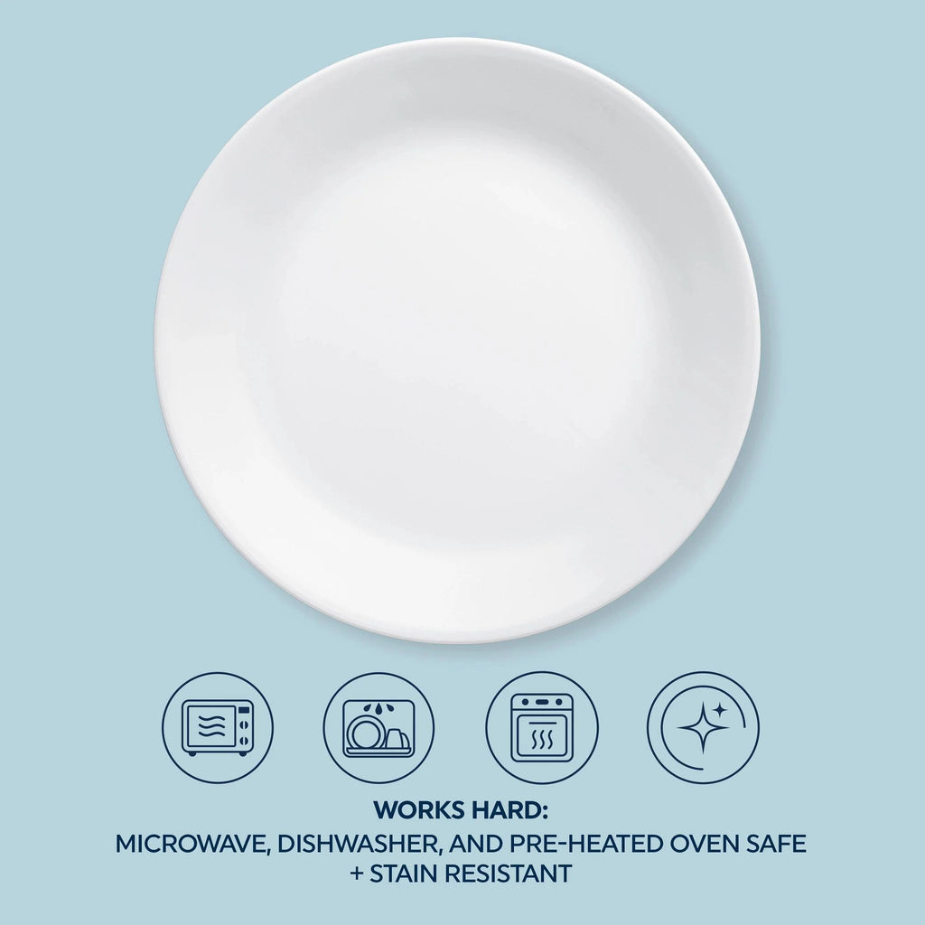 Corelle Dinnerware- Lightweight Winter Frost White 16-piece Mugless Dinnerware Set. Service for 4