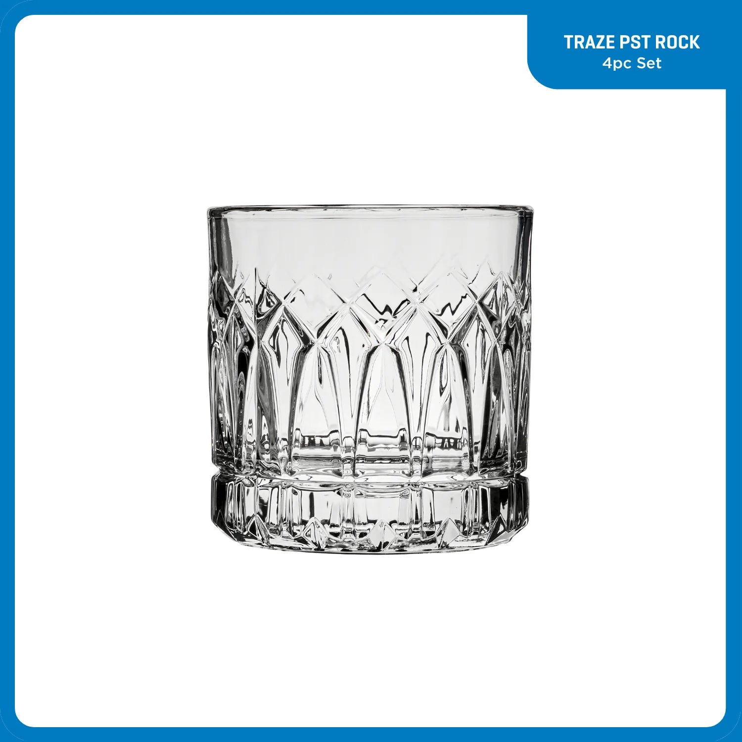 Corelle Dinnerware- Lightweight Traze PST Rocks Glasses (4-Pieces). 12-ounce. Dishwasher Safe