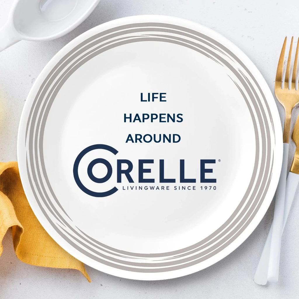 Corelle Dinnerware- Lightweight Brushed Silver 16-piece Dinnerware Set. Service for 4