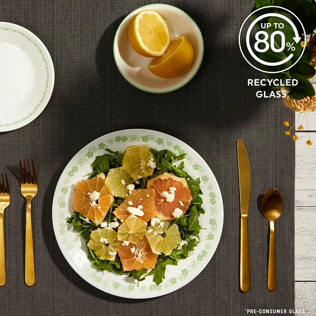Corelle Dinnerware- Lightweight Spring Blossom Green 18-piece Dinnerware Set. Service for 6