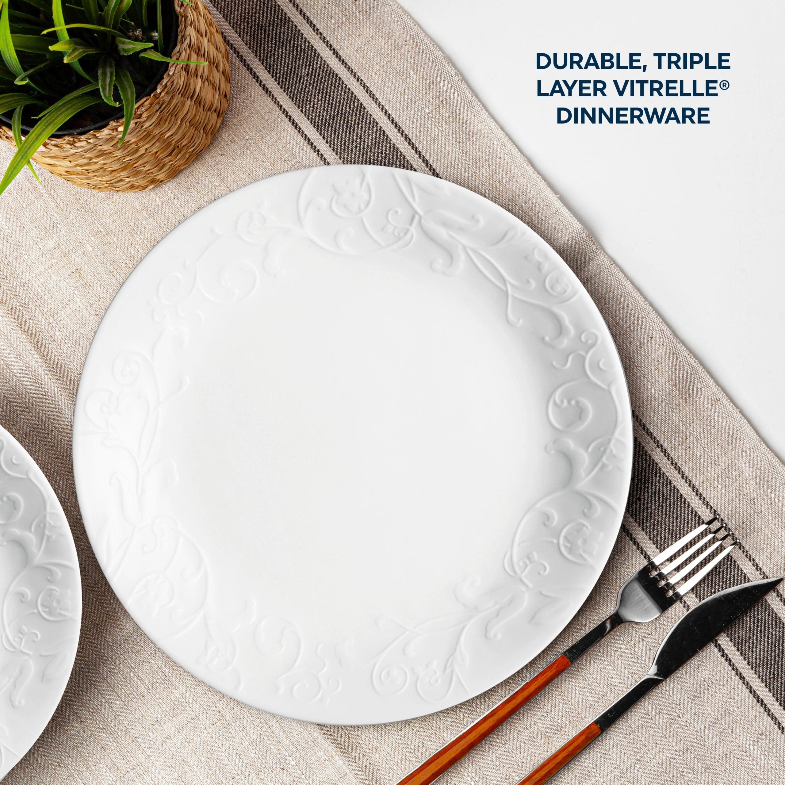 Corelle Dinnerware- Lightweight Bella Faenza 12-piece Dinnerware Set. Service for 4