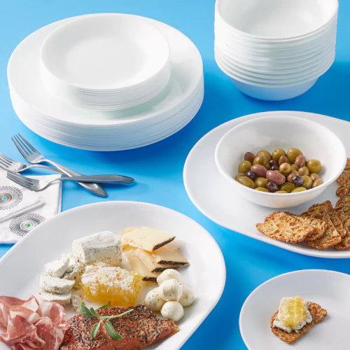 Corelle Dinnerware- Lightweight Winter Frost White 38-piece Dinnerware Set. Service for 12