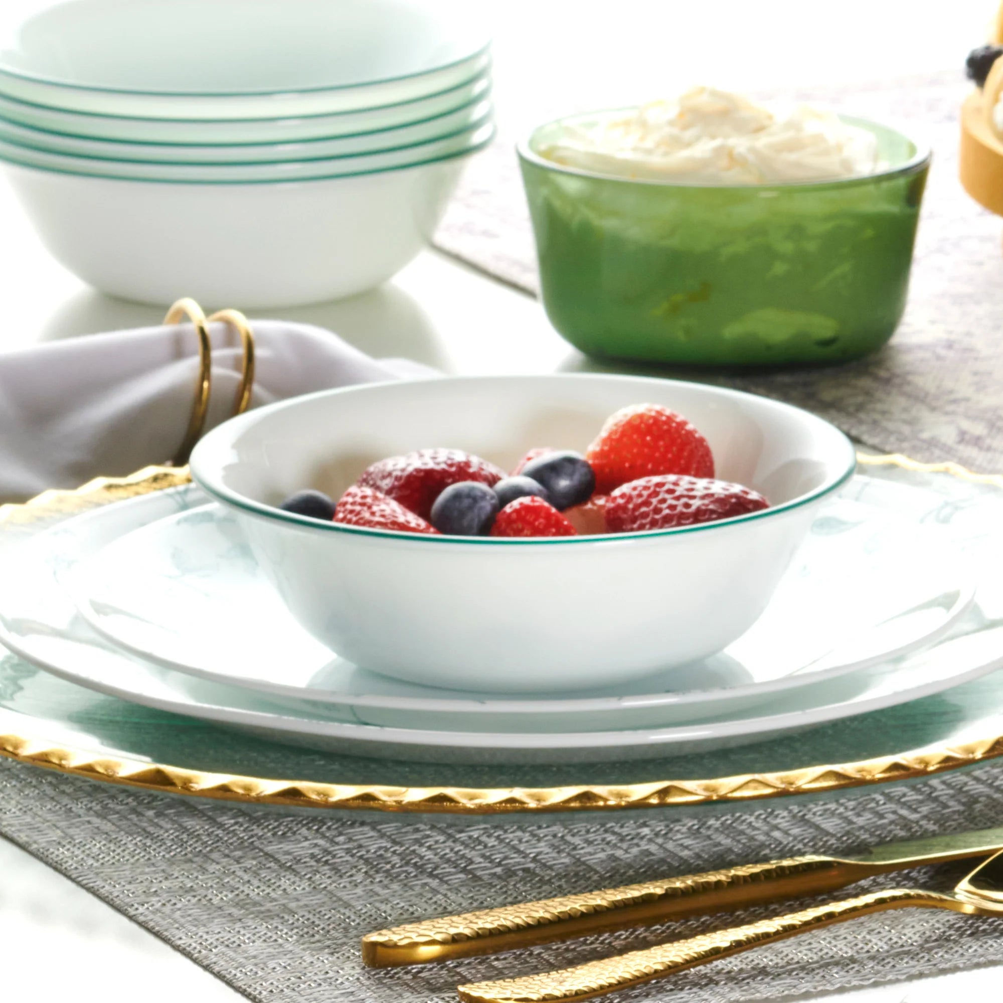 Corelle Dinnerware- Lightweight Chambord 18-piece Dinnerware Set. Service for 6