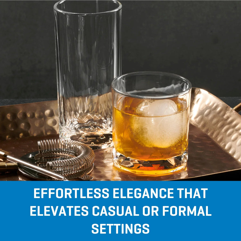 Corelle Dinnerware- Lightweight Cienna Long Drink Glasses (4-Pieces). 14.5-ounce. dishwasher Safe