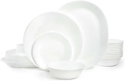 Corelle Dinnerware- Lightweight Winter Frost White 38-piece Dinnerware Set. Service for 12