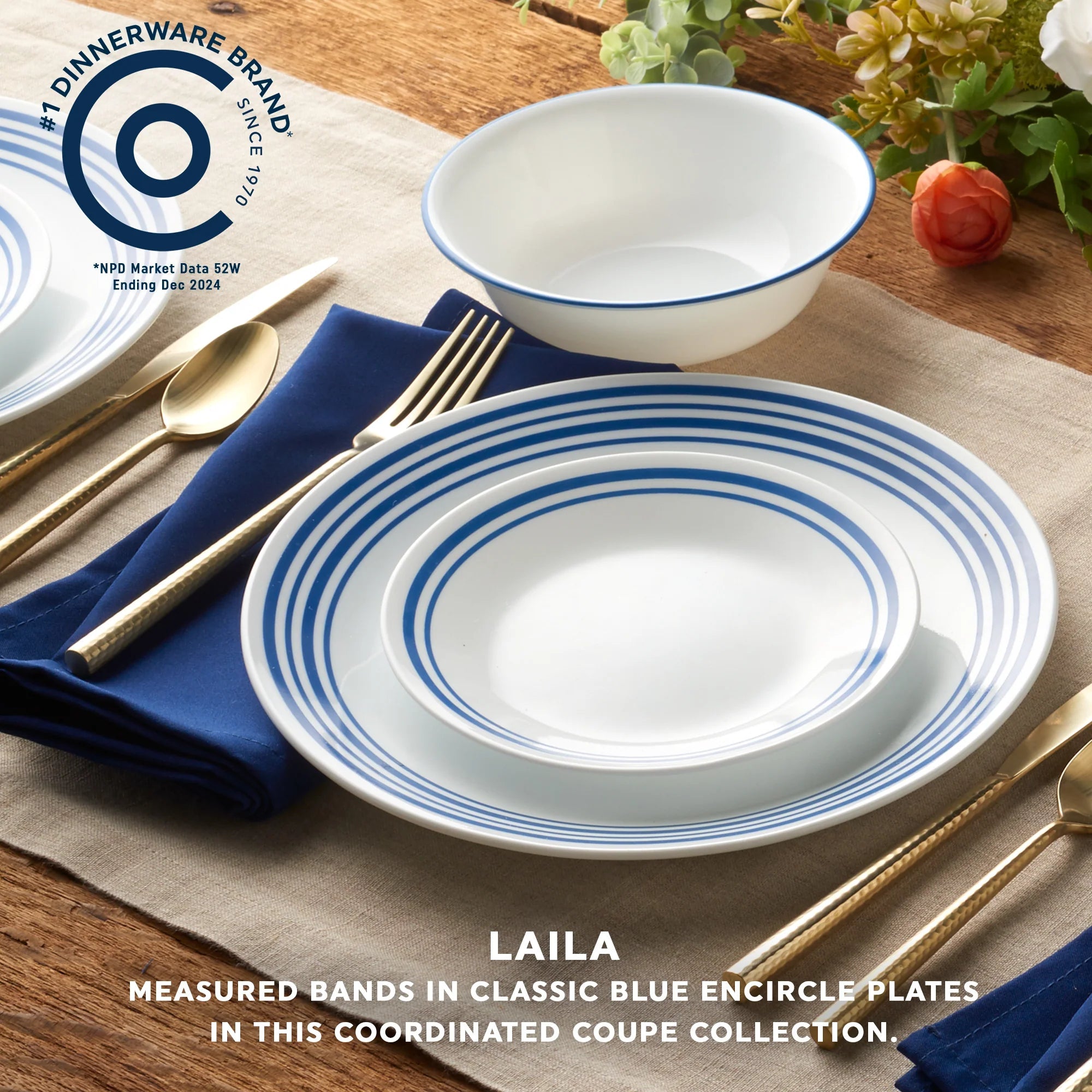 Corelle Dinnerware- Lightweight Laila 18-piece Dinnerware Set. Service for 6