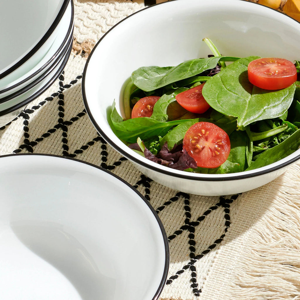 Corelle Dinnerware- Lightweight Delicate Grid 18-piece Dinnerware Set. Service for 6