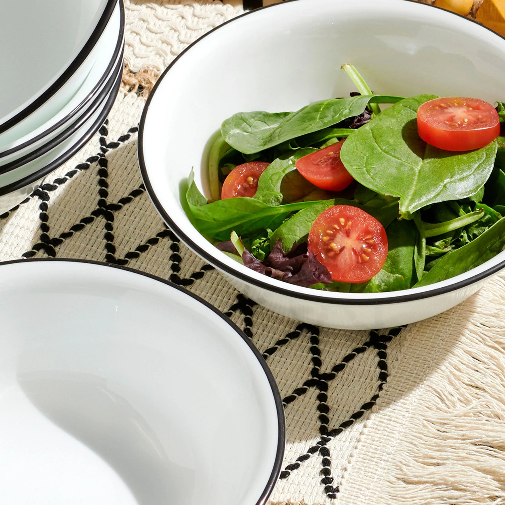 Corelle Dinnerware- Lightweight Delicate Grid 18-piece Dinnerware Set. Service for 6