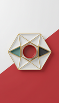 Geometric gold-accented serving platter