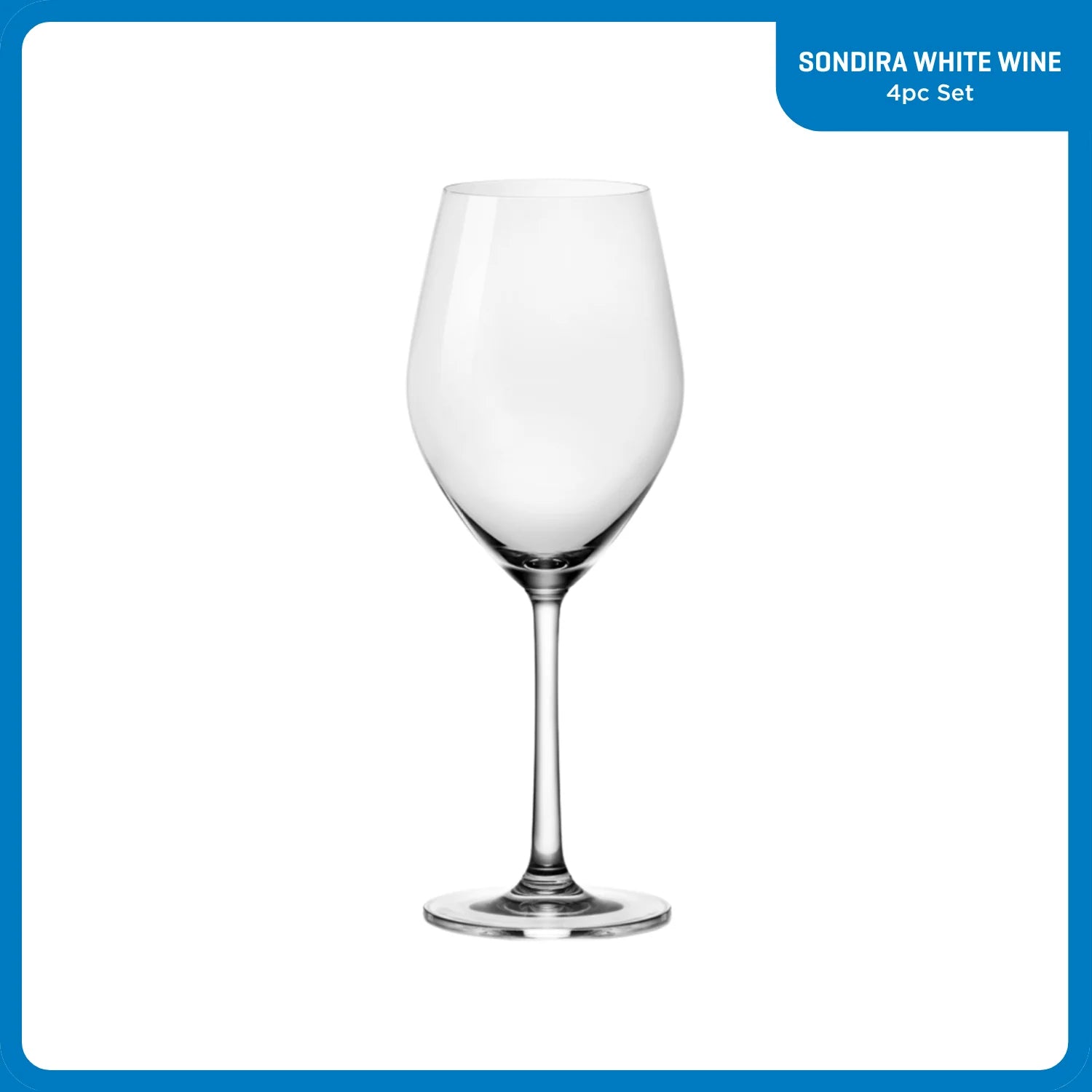 Corelle Dinnerware- Lightweight Sondria White Wine Glasses (4-pieces). 14-ounce. Dishwasher Safe