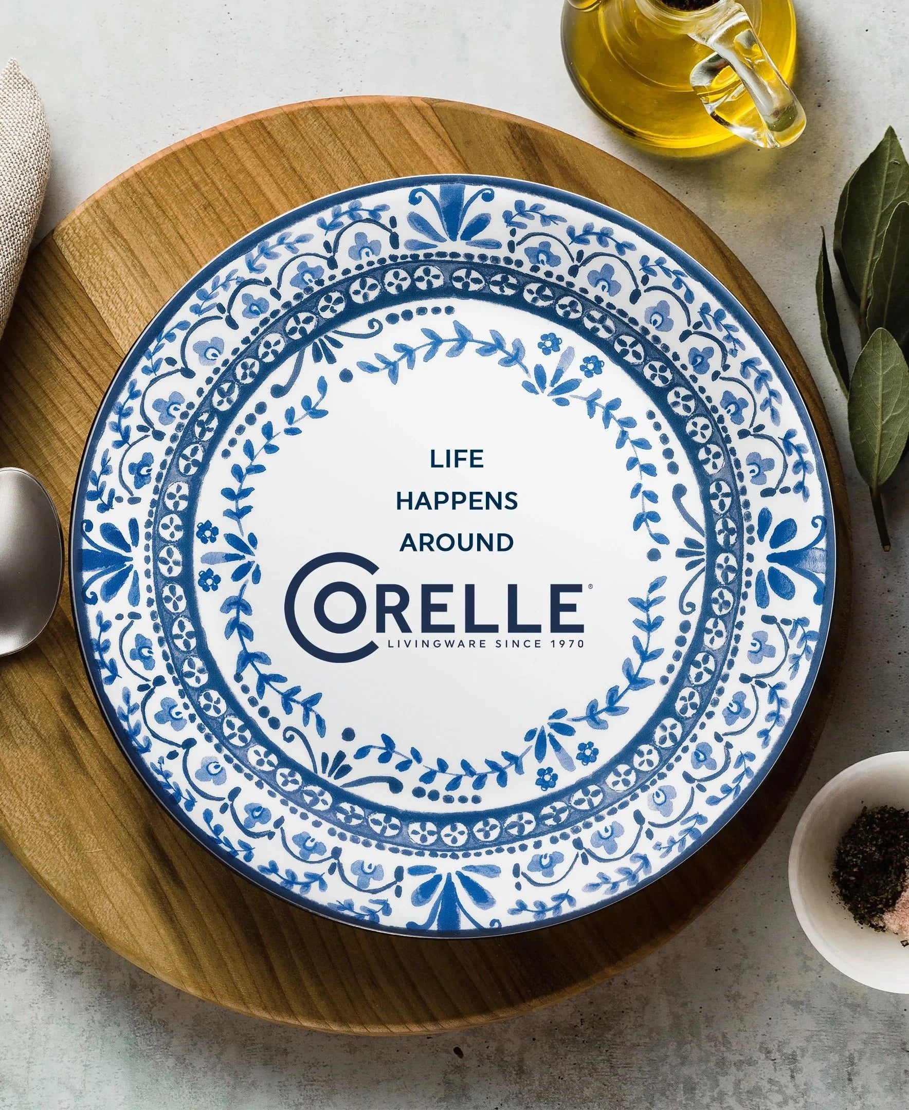 Corelle Dinnerware- Lightweight Portofino 32-piece Dinnerware Set. Service for 8