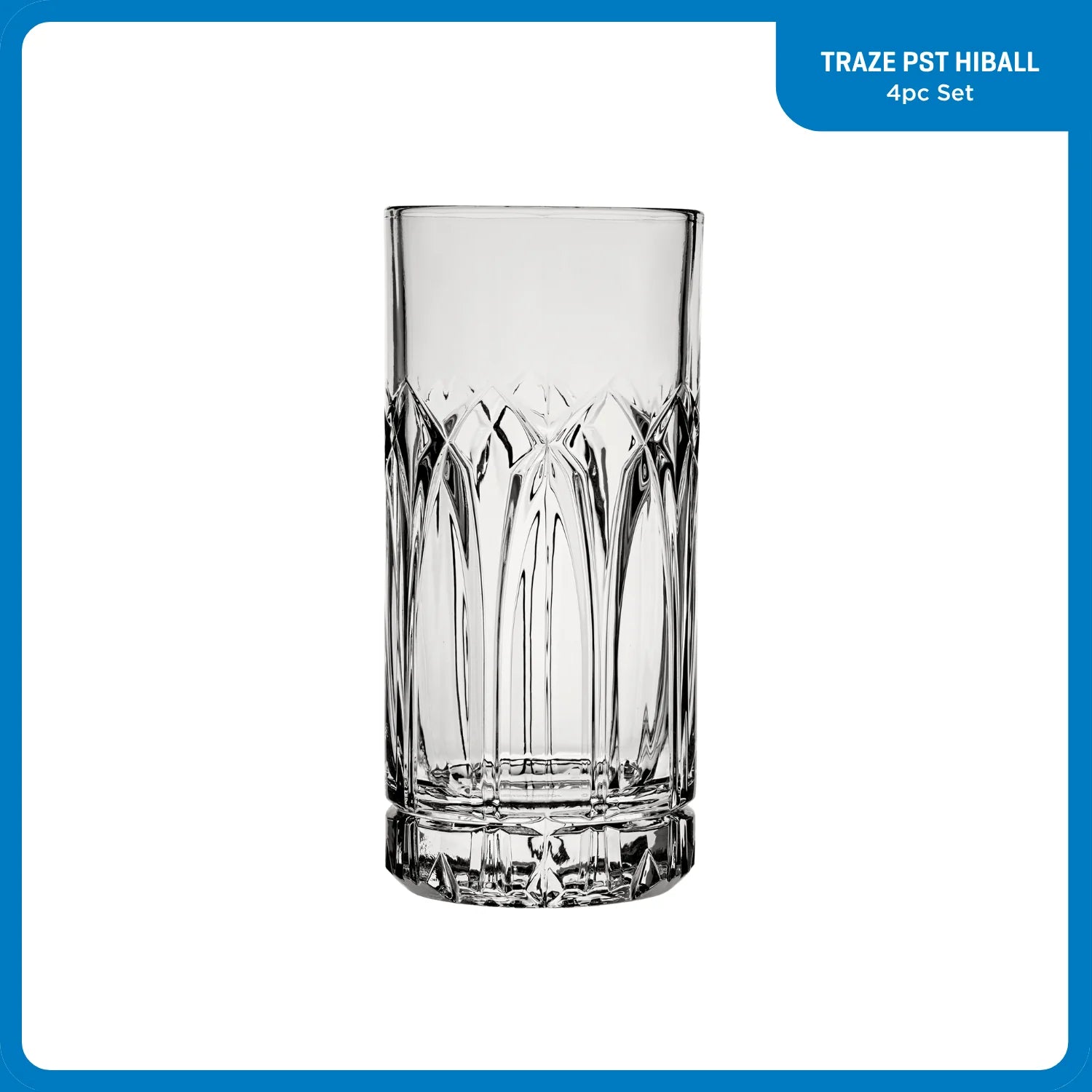 Corelle Dinnerware- Lightweightware Traze PST Highball Glasses (4-Pieces). 12-ounce. Dishwasher Safe