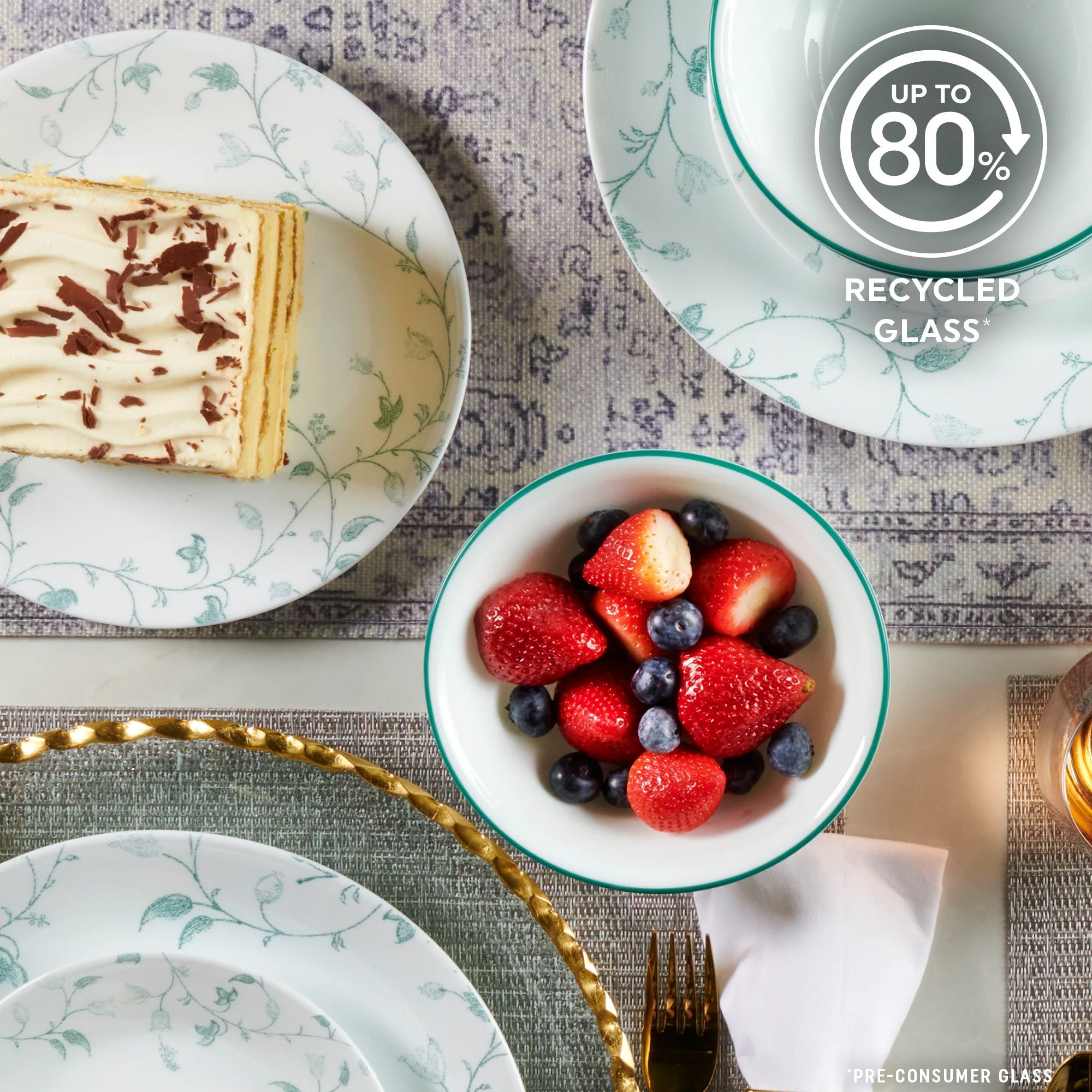 Corelle Dinnerware- Lightweight Chambord 18-piece Dinnerware Set. Service for 6