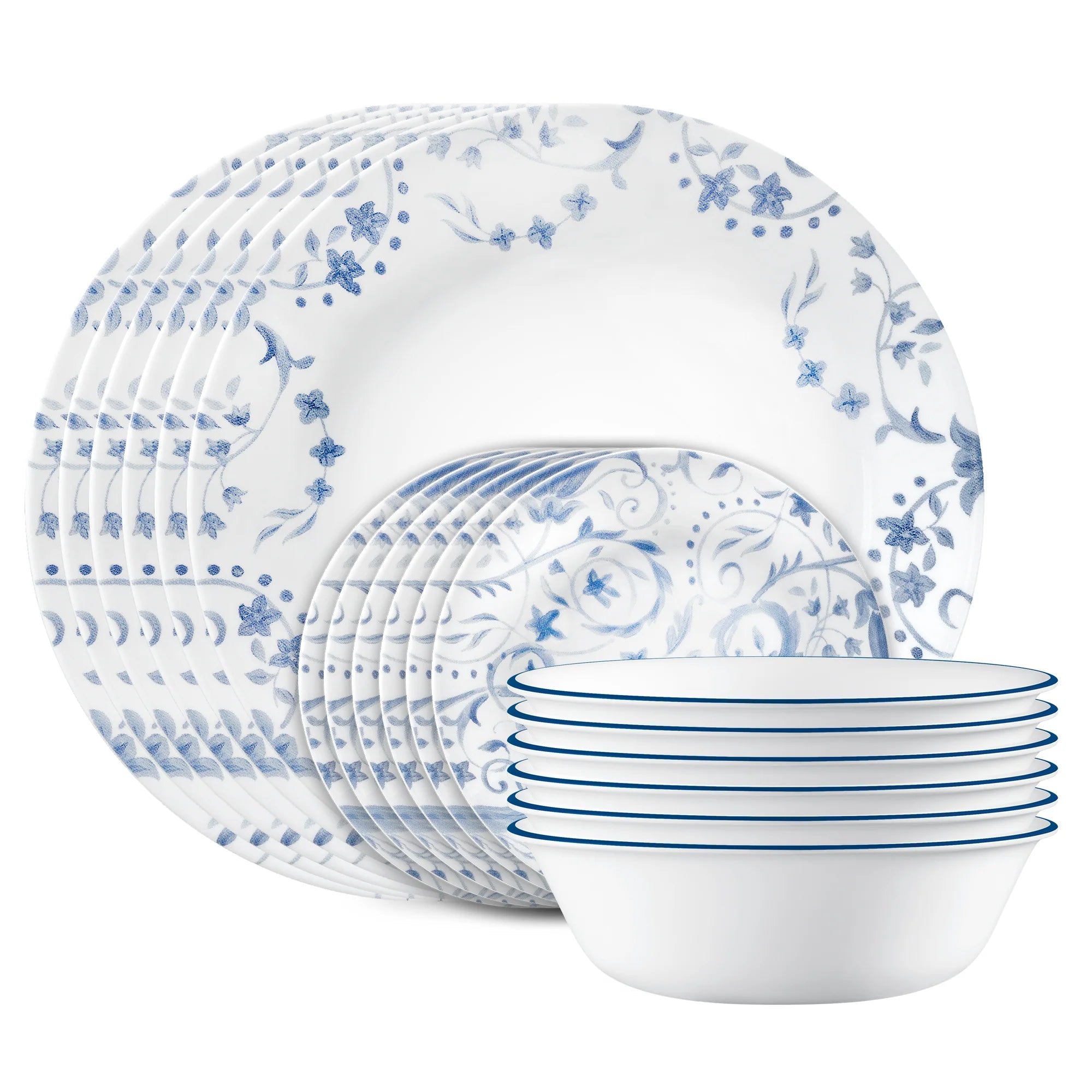 Corelle Dinnerware- Lightweight Darlington 18-piece Dinnerware Set. Service for 6