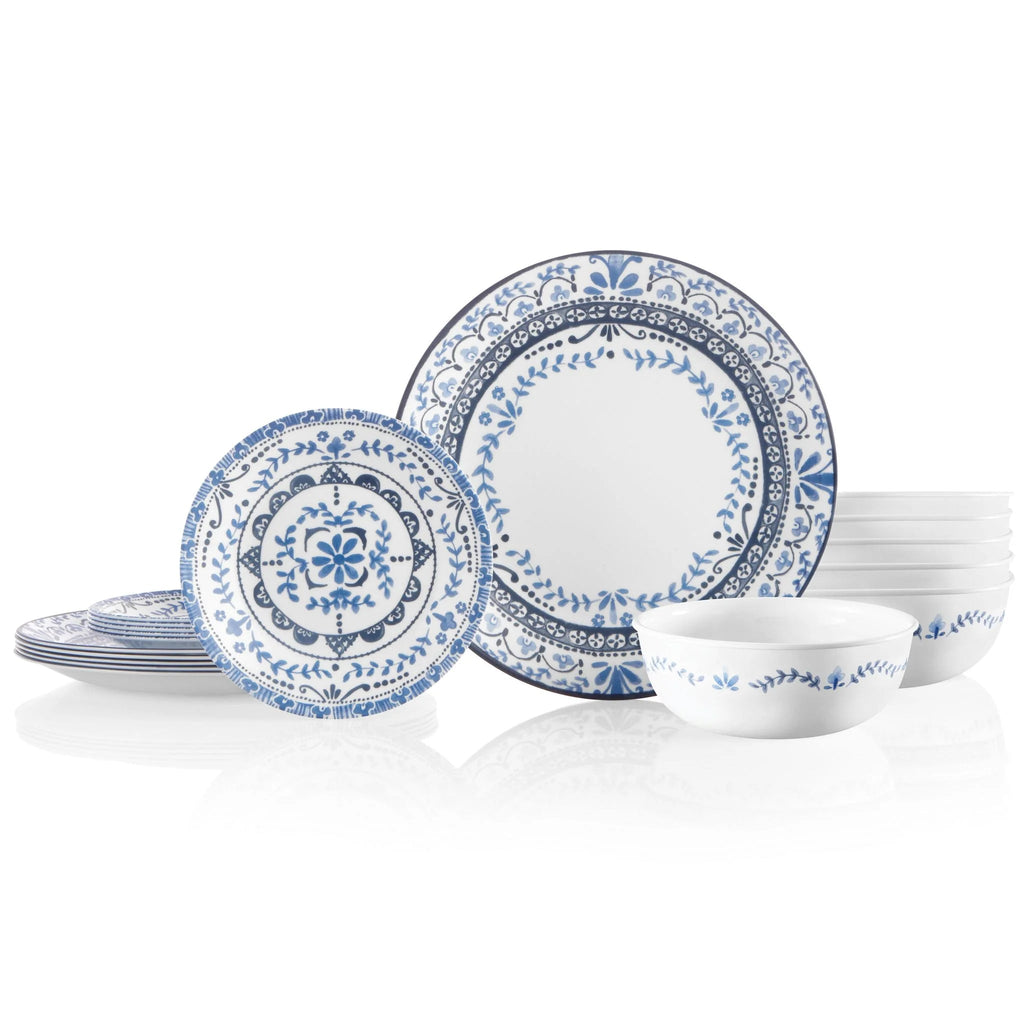 Corelle Dinnerware- Lightweight Portofino 18-piece Dinnerware Set. Service for 6