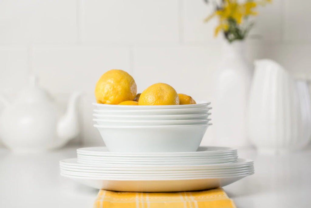 Corelle Dinnerware- Lightweight Winter Frost White 18-piece Dinnerware Set. Service for 6