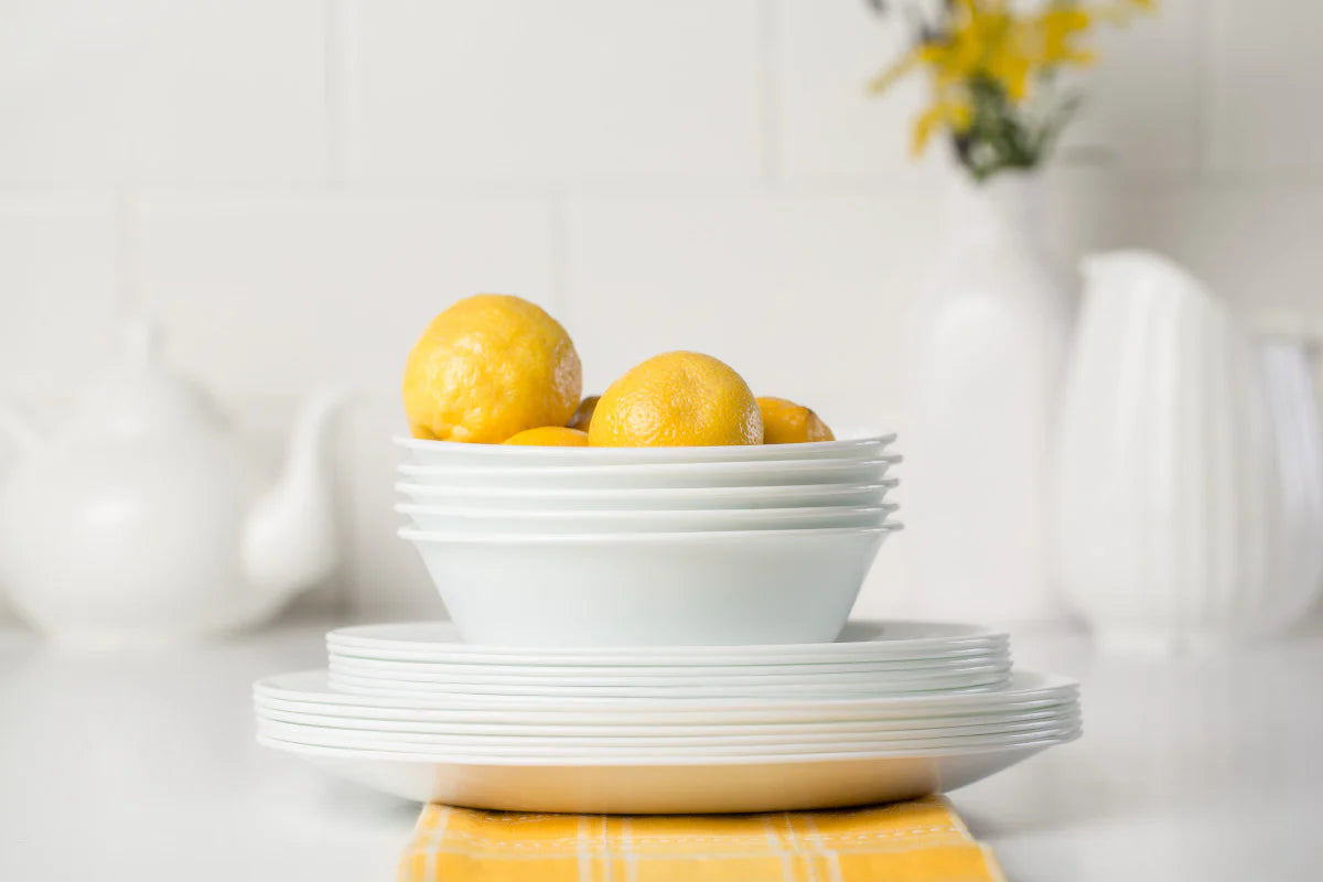 Corelle Dinnerware- Lightweight Winter Frost White 18-piece Dinnerware Set. Service for 6