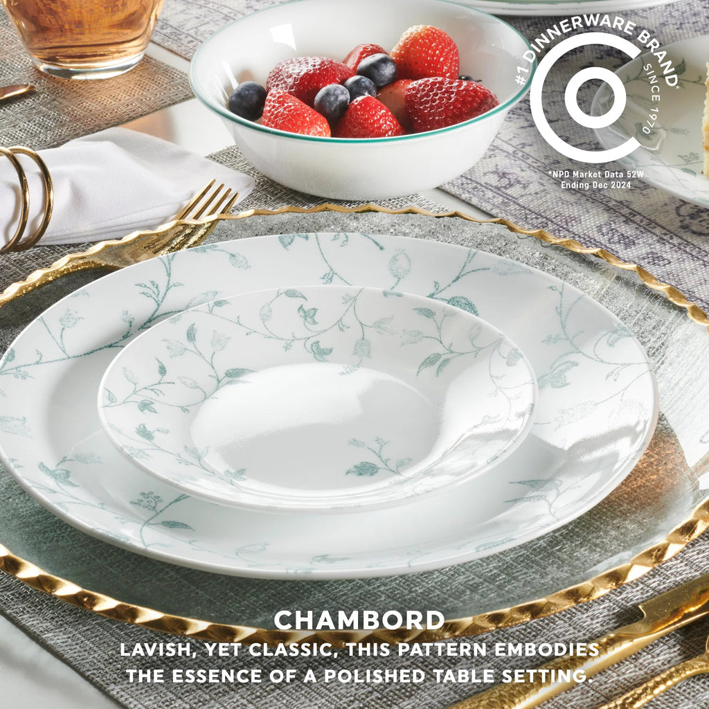 Corelle Dinnerware- Lightweight Chambord 18-piece Dinnerware Set. Service for 6