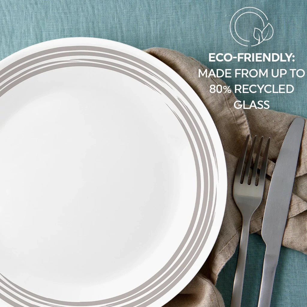 Corelle Dinnerware- Lightweight Brushed Silver 16-piece Dinnerware Set. Service for 4