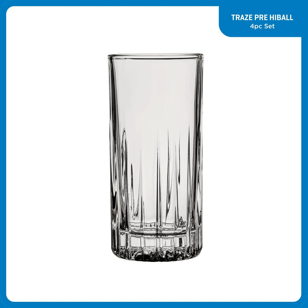 Corelle Dinnerware- Lightweight Traze PRE Highball Glasses (4-Pieces). 12-ounce. Dishwasher Safe