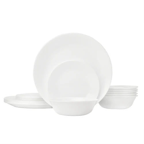 Corelle Dinnerware- Lightweight Winter Frost White 18-piece Dinnerware Set. Service for 6