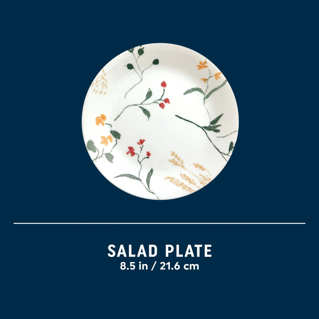 Corelle Dinnerware- Lightweight Wildflower Scatter 8.5 Salad Plate- 4 Pack