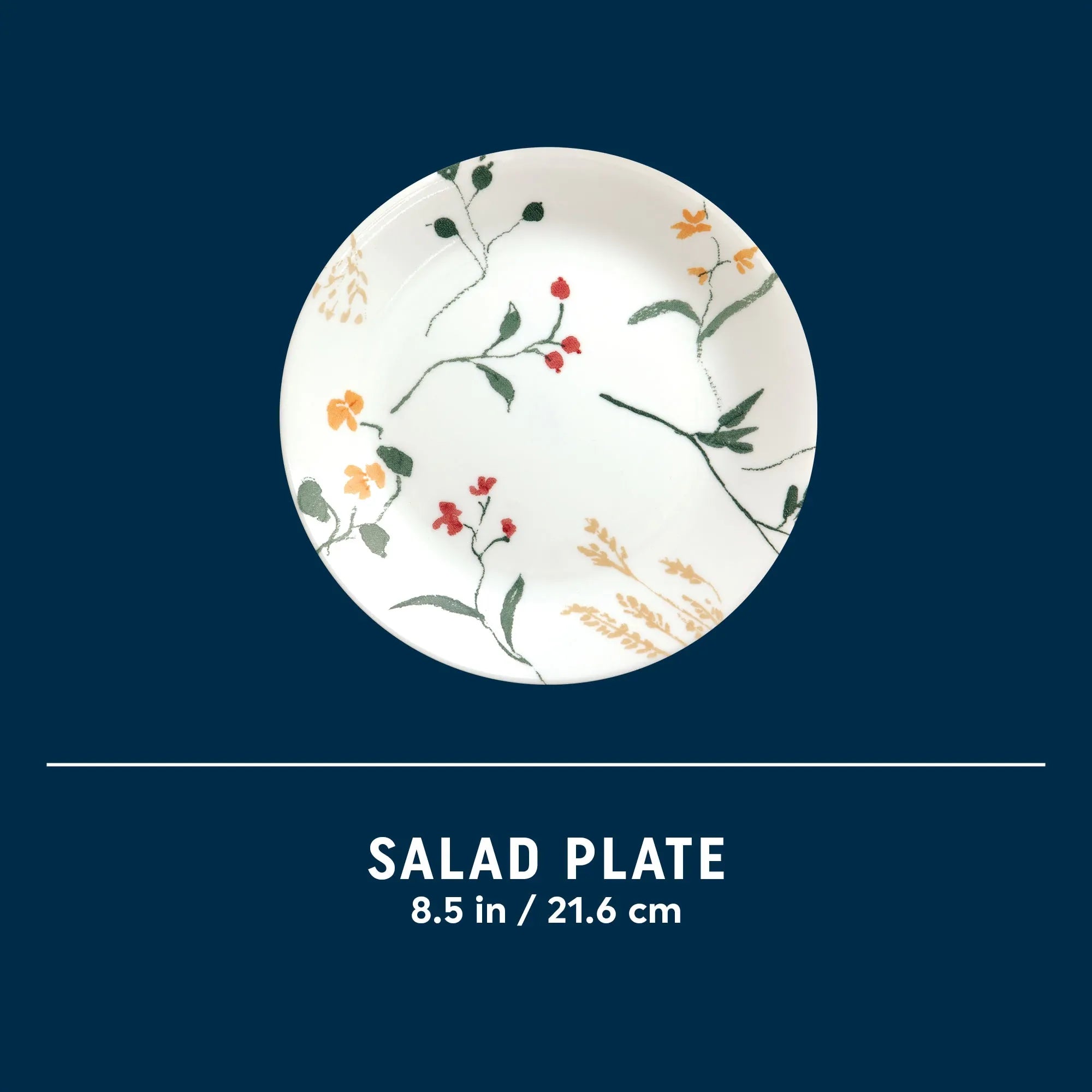 Corelle Dinnerware- Lightweight Wildflower Scatter 8.5 Salad Plate- 4 Pack