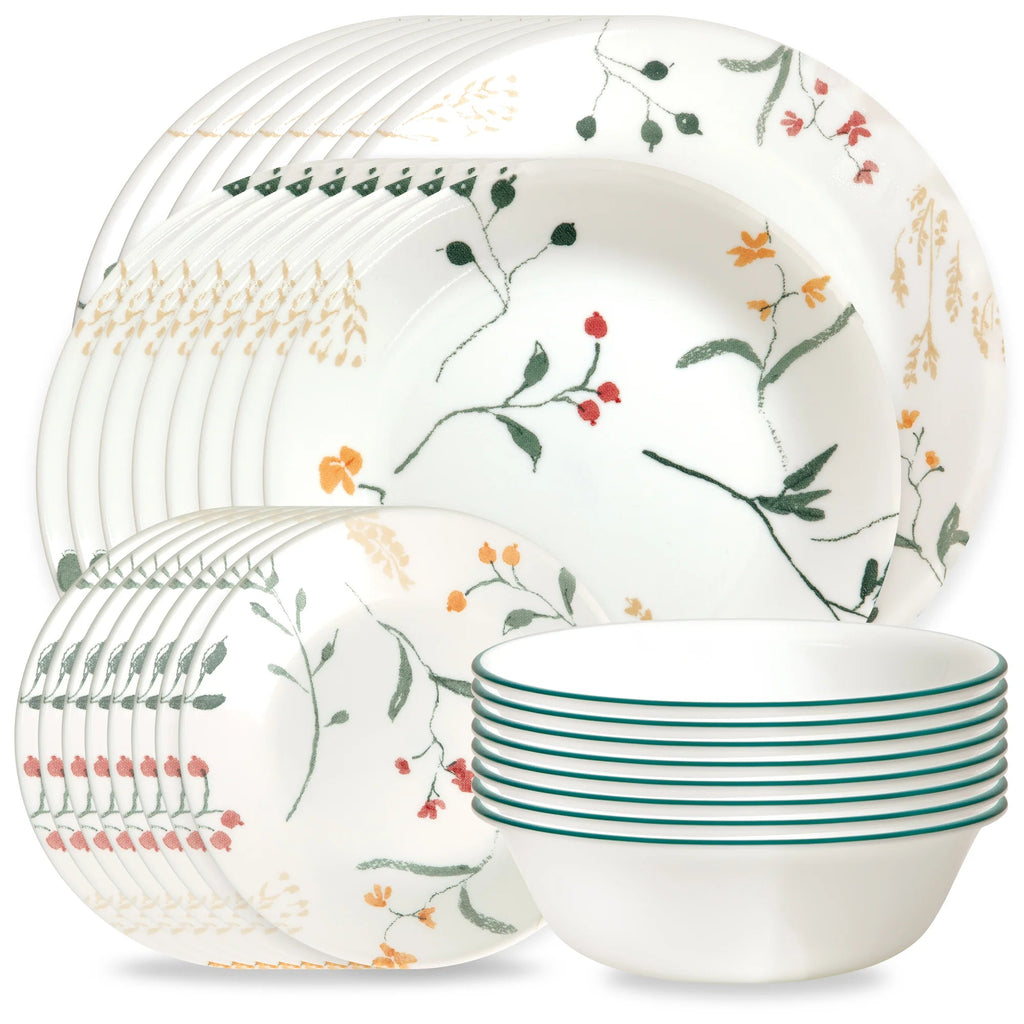 Corelle Dinnerware- Lightweight Wildflower Scatter 32-piece Dinnerware Set. Service for 8